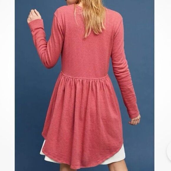 Anthropologie T.La Beira 100% Cotton Red Open Front Cardigan Size Extra Small - Picture 2 of 7